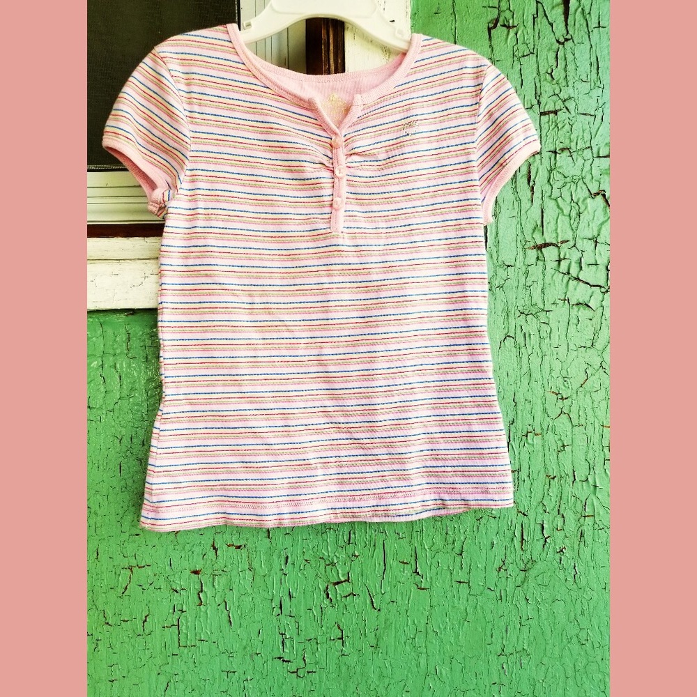 Children’s Place Girl’s Pink Striped T-shirt Top